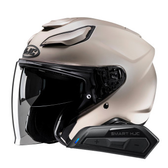 jet HJC F31 Semi Flat Sand Beige + Kit Bluetooth Smart 11B