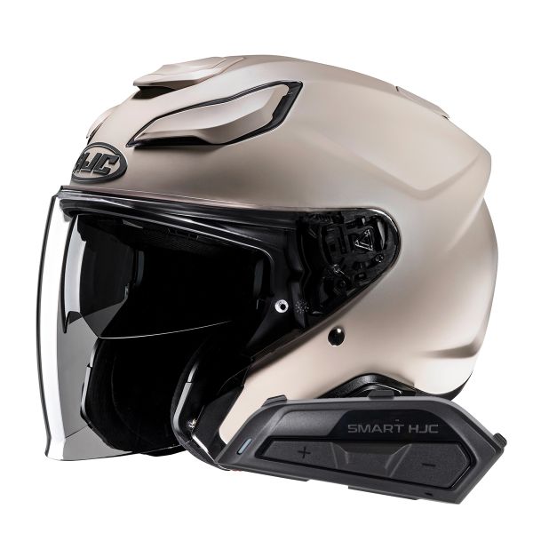 jet HJC F31 Semi Flat Sand Beige + Kit Bluetooth Smart 21B Flat Black jet HJC F31 Semi Flat Sand Beige + Kit Bluetooth Smart 21B Flat Black