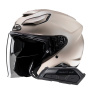 Casque jet HJC F31 Semi Flat Sand Beige + Kit Bluetooth Smart 21B Flat Black