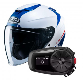 jet HJC I30 Baras MC2SF + Kit Bluetooth Sena 5S