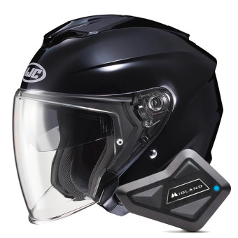 jet HJC I30 Metal Black + Kit Bluetooth BT Mini