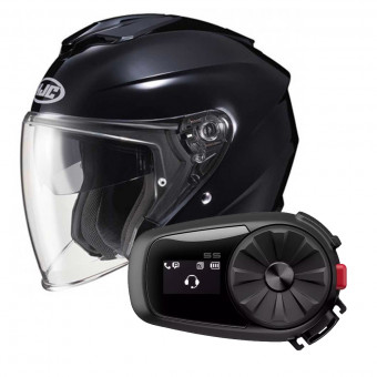 jet HJC I30 Metal Black + Kit Bluetooth Sena 5S