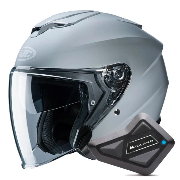 jet HJC I30 N. Grey + Kit Bluetooth BT Mini