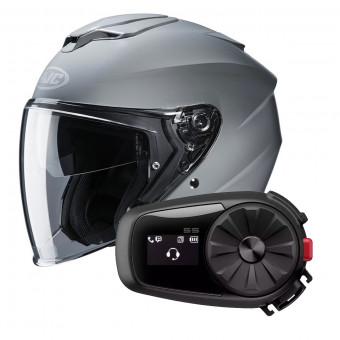 jet HJC I30 N. Grey + Kit Bluetooth Sena 5S