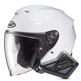 jet HJC I30 Pearl White + Kit Bluetooth BT Mini