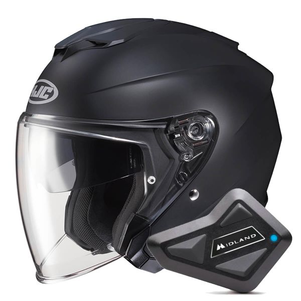 jet HJC I30 Semi Flat Black + Kit Bluetooth BT Mini