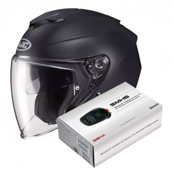 jet HJC I30 Semi Flat Black + Kit Bluetooth Sena SMH5