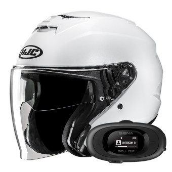 Casque jet HJC i31 Pearl White + Kit bluetooth 5R Lite Casque jet HJC i31 Pearl White + Kit bluetooth 5R Lite