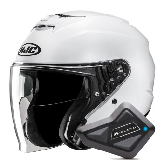 Casque jet HJC i31 Pearl White + Kit Bluetooth BT Mini Casque jet HJC i31 Pearl White + Kit Bluetooth BT Mini