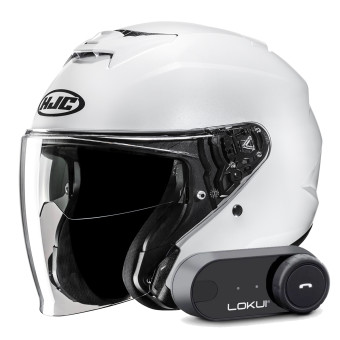 jet HJC i31 Pearl White + Kit Bluetooth Lokui K30