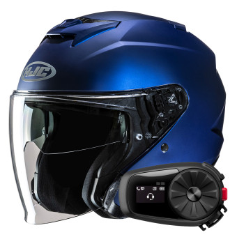 jet HJC i31 Semi Flat Metallic Blue + Kit Bluetooth 5S Solo