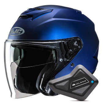 jet HJC i31 Semi Flat Metallic Blue + Kit Bluetooth BT Mini