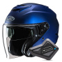 Casque jet HJC i31 Semi Flat Metallic Blue + Kit Bluetooth BT Mini