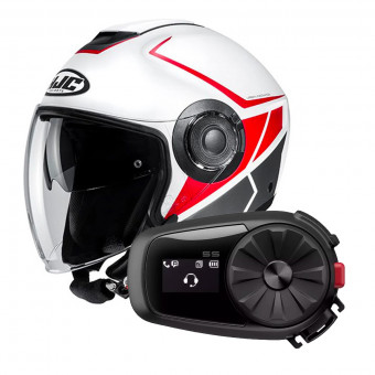 jet HJC I40 Camet MC1SF + Kit Bluetooth Sena 5S Solo