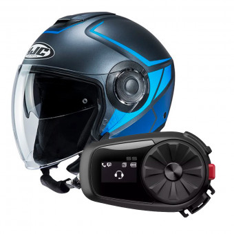 jet HJC I40 Camet MC2SF + Kit Bluetooth Sena 5S Solo