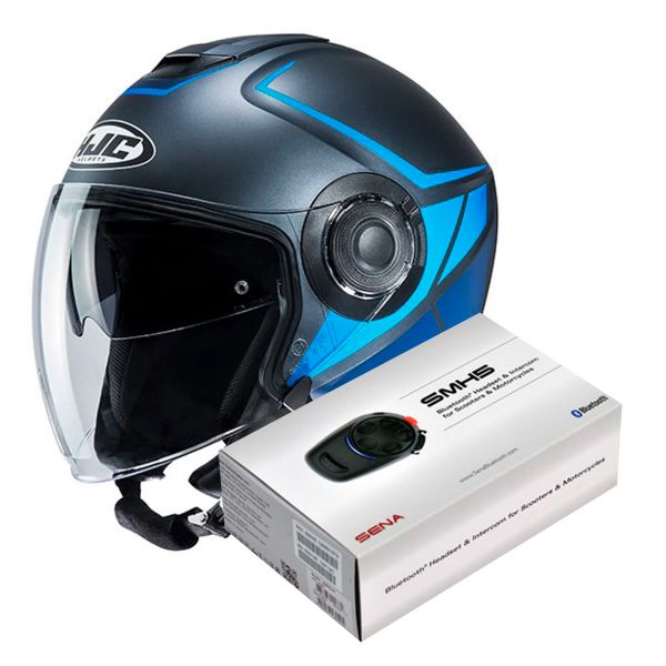 jet HJC I40 Camet MC2SF + Kit Bluetooth Sena SMH5