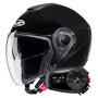 Casque jet HJC i40N Black + Kit Bluetooth 5S Solo