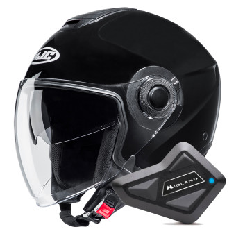 jet HJC i40N Black + Kit Bluetooth BT Mini