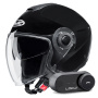 Casque jet HJC i40N Black + Kit Bluetooth Lokui K30
