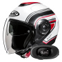 Casque jet HJC i40N Linia MC1SF + Kit bluetooth 5R Lite Solo