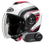 Casque jet HJC i40N Linia MC1SF + Kit Bluetooth Lokui K30