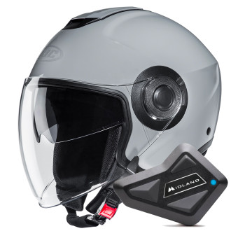 jet HJC i40N N. Grey + Kit Bluetooth BT Mini