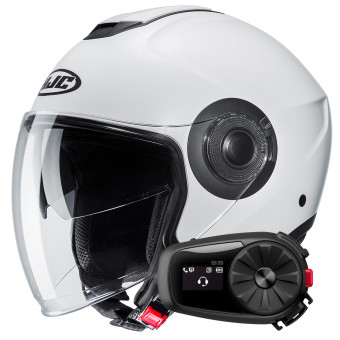 jet HJC i40N Pearl White+ Kit Bluetooth 5S Solo