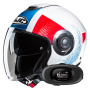 Casque jet HJC i40N Pyle MC21 + Kit bluetooth 5R Lite Solo