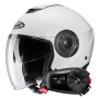 Casque jet HJC i40N Semi Flat Pearl White + Kit Bluetooth 5S Solo