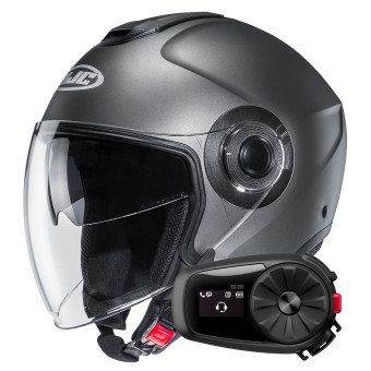 jet HJC i40N Semi Flat Titanium + Kit Bluetooth 5S Solo