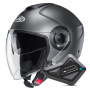 Casque jet HJC i40N Semi Flat Titanium + Kit Bluetooth BT Mini