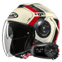 Casque jet HJC i40N Velu MC1 + Kit Bluetooth 5S Solo