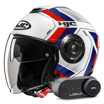 jet HJC i40N Velu MC21 + Kit Bluetooth Lokui K30