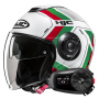 Casque jet HJC i40N Velu MC41 + Kit Bluetooth 5S Solo