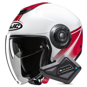 Casque jet HJC i40N Vision MC1 + Kit Bluetooth BT Mini Casque jet HJC i40N Vision MC1 + Kit Bluetooth BT Mini