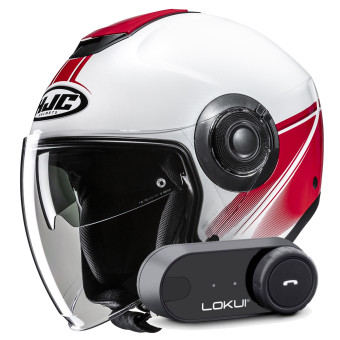 Casque jet HJC i40N Vision MC1 + Kit Bluetooth Lokui K30 Casque jet HJC i40N Vision MC1 + Kit Bluetooth Lokui K30