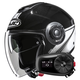 Casque jet HJC i40N Vision MC5 + Kit Bluetooth 5S Solo Casque jet HJC i40N Vision MC5 + Kit Bluetooth 5S Solo