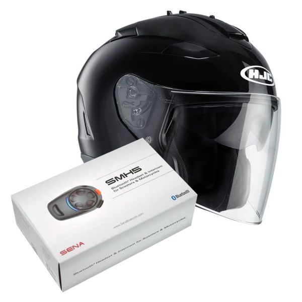 jet HJC IS-33 II Black + Kit Bluetooth Sena SMH5
