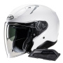 Casque jet HJC RPHA31 Pearl White+ Kit Bluetooth Smart 21B Flat Black