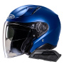 Casque jet HJC RPHA31 Semi Flat Metallic Blue+ Kit Bluetooth Smart 21B Flat Black