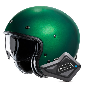 jet HJC V31 Deep Green + Kit Bluetooth BT Mini