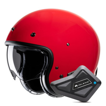 jet HJC V31 Deep Red + Kit Bluetooth BT Mini