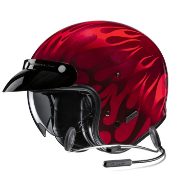 Casque jet HJC V31 Firo MC1 + Kit Bluetooth Lokui K10