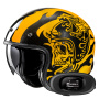 Casque jet HJC V31 Flame MC3 + Kit bluetooth 5R Lite