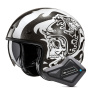 Casque jet HJC V31 Flame MC5 + Kit Bluetooth BT Mini