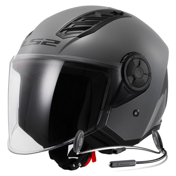 jet LS2 Airflow II Solid Nardo Grey OF616 + Kit Bluetooth Lokui K10 jet LS2 Airflow II Solid Nardo Grey OF616 + Kit Bluetooth Lokui K10