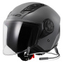 Casque jet LS2 Airflow II Solid Nardo Grey OF616 + Kit Bluetooth Lokui K10