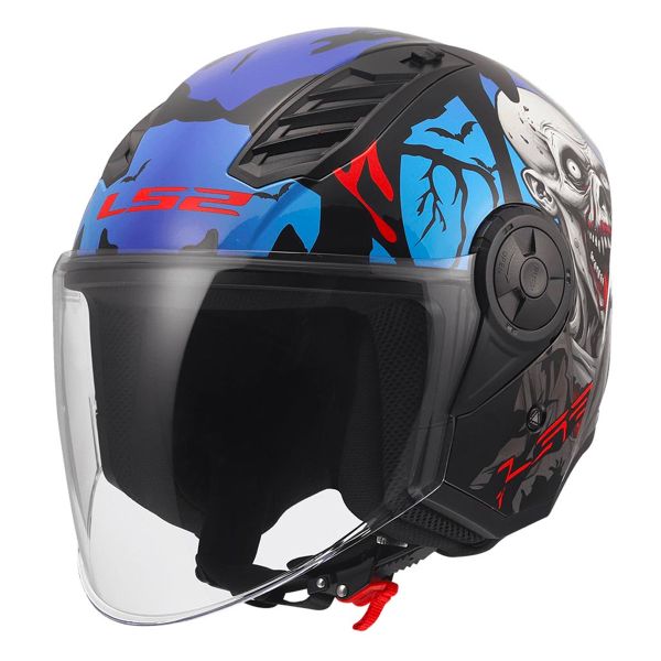 jet LS2 Airflow II Zombie II BlacK Red Blue OF616