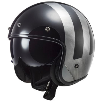 Casque jet LS2 Bob II Lines Black Jeans OF601 Casque jet LS2 Bob II Lines Black Jeans OF601
