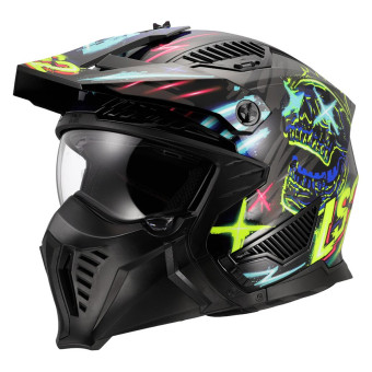 jet LS2 Drifter Rayz Negro Azul OF603